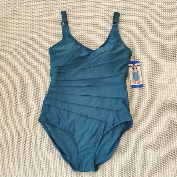 NEW! DKNY One Piece Swimsuit Size L - Picture 2 of 6